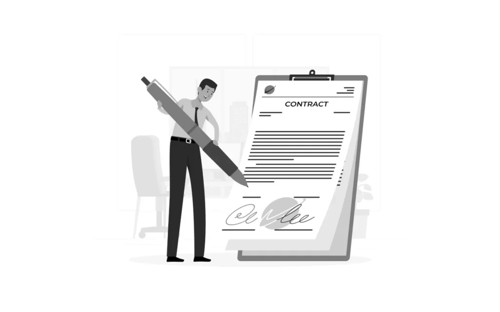 Terms and Conditions featured image - A hand signing a document representing agreement and terms.